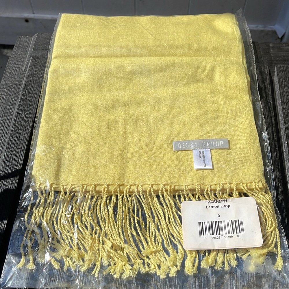 Lemon Drop - Yellow - Merino Wool & Silk Blend - Pashmina Scarf